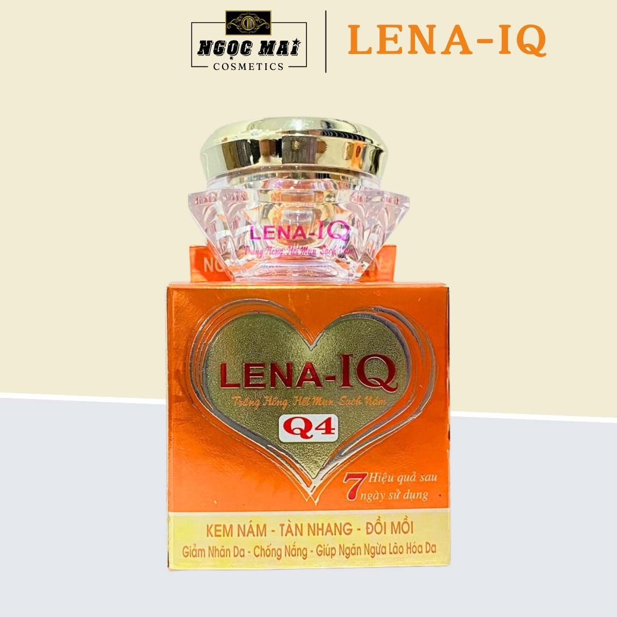 LENA-IQ - Kem trị Nám, Tàn nhang, Đồi mồi, Giảm nhăn da, Chống nắng, Ngừa lão hóa Q-4 (15g)